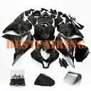 ブラック鍛造カーボンファイバー塗装フェアリングキット ホンダ CBR600RR 2009-2012 ABS用 Black Forged Carbon Fiber...