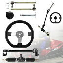ステアリングホイールキットギアラックピニオンシャフトタイロッドアセンブリ ATV ゴーカートクワッド用 Steering Wheel Kit Gear Rack Pinion Shaft Tie Rod Assembly For ATV Go Kart Quad