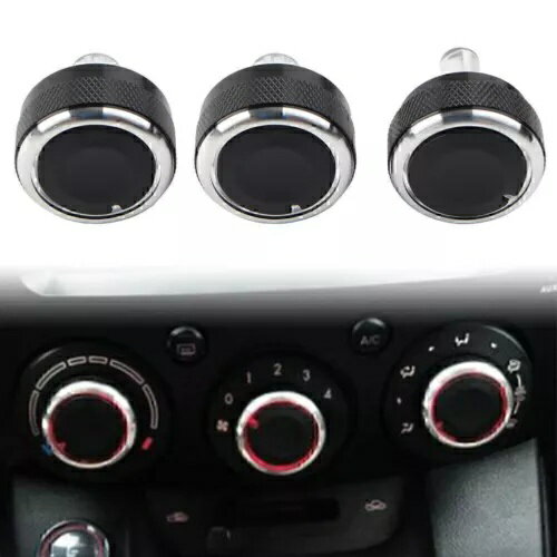 3x スイッチノブヒーター気候制御ボタンダイヤルフレーム A/C マツダ 2 デミオ 07 3x Switch Knob Heat..