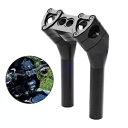 ブラック 8インチ 高ハンドルバー ライザー プルバック 1.5インチ ハーレー 1-1/8インチ クランプ用 Black 8" inch Tall Handlebar Risers Pullback 1.5" For Harley 1-1/8'' Clamp