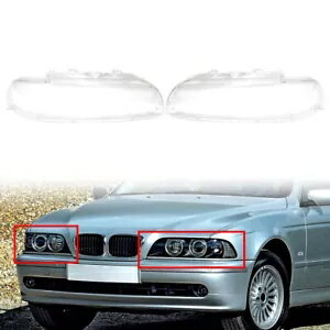 1 ペアクリアフロントヘッドライト交換レンズカバー BMW 5 シリーズ E39 2001-03 1 Pair Clear Front Headlight Replacement Lens Cover For BMW 5 Series E39 2001-03