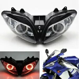 完全アセンブリヘッドライトレッドエンジェルアイズプロジェクター HID ヤマハ YZF R1 00--2001 用 Fully Assembly Headlight Red Angel Eyes Projector HID For Yamaha YZF R1 00--2001