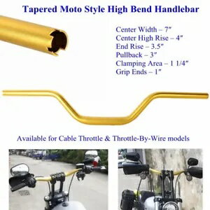 ファットバー 1-1/4インチ テーパーモトスタイル ハイベンドハンドルバー ハーレーダイナ ストリートボブ用 Fat Bar 1-1/4