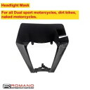 ダートバイクヘッドライトマスクプラスチックカバーハウジングデュアルスポーツオートバイ用ブラック Dirt Bike Headlight Mask Plastic Covers Housing For Dual sport Motorcycle Black