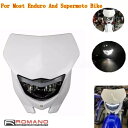 ユニバーサルオートバイホワイトマスクヘッドライトヤマハカワサキホンダCRF450Rバイク Universal Motorcycle White Mask Headlight For Yamaha Kawasaki Honda CRF450R Bike