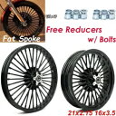 21 & 16 ファット スポーク ホイール ハーレー ダイナ ストリート ボブ ローライダー チョッパー FXDB FXD 用 21 & 16 Fat Spo...