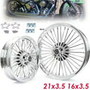 ファット スポーク ホイール 21x3.5 16x3.5 ハーレー ツーリング ロードキング グライド バガー 00-08 用 Fat Spoke Wheels...