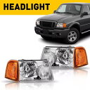ヘッドライト 2001-2011 フォード レンジャー 運転席 & 助手席側セット クローム ハウジング用 Headlights For 2001-2011 F...