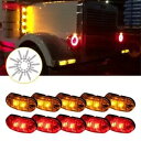 10x アンバー + レッド LED 車 トラック トレーラー RV 楕円形 2.5 インチ サイド クリアランス マーカー ライト 10x Amber + R...