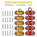 アンバー5個+レッド5個 2LED 車 トラック トレーラー RV 楕円形 2.5インチ サイド クリアランス マーカー ライト E 5xAmber+5xRed...