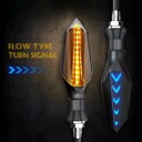 シーケンシャル流れる LED オートバイターンシグナルインジケーターライトブレーキブルーアンバー Sequential Flowing LED Motorcycle Turn Signals Indicator Lights Brake Blue Amber(2)