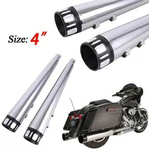 4インチ スリップオンマフラー エキゾーストパイプ ハーレーツーリング FL バガードレッサー 1995-2016用 4“ Slip On Mufflers Exhaust Pipe for Harley Touring FL Bagger Dressers 1995-2016