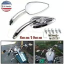 スカル ティアドロップ バックミラー ハーレー ツーリング グライド ソフテイル ダイナ ユニバーサル用 Skull Teardrop Rearview Mirrors For Harley Touring Glide Softail Dyna Universal(2)
