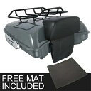 グレー レイザー ツアー パック トランク ブラック 荷物ラック バックレスト ハーレー 2014-2023 に適合 Gray Razor Tour Pack ...