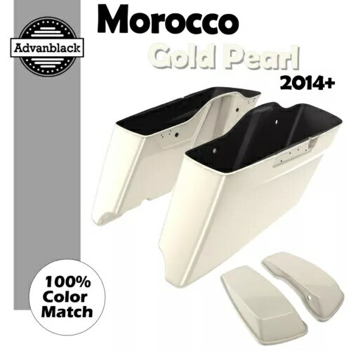 モロッコ ゴールド パール CVO テーパード エクステンデッド ストレッチ サドルバッグ ハーレー 14+用 ..