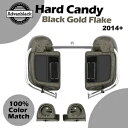 ハード キャンディ ブラック ゴールド フレーク 下部ベント付きフェアリング スピーカー ポッド ハーレー 2014+ に適合 Hard Candy Black...