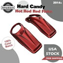 ハード キャンディ ホットロッド レッド フレーク 8 インチ サドルバッグ スピーカー蓋 14+ ハーレー ツーリング用 Hard Candy Hot Rod...