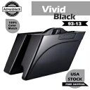 2-in-1 Advan ビビッドブラック拡張サドルバッグボトムスハーレーツーリング 93-13 用 2-in-1 Advan Vivid Black Extended Saddlebags Bottoms For Harley Touring 93-13
