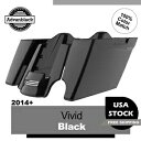 ビビッドブラック 2-1 ストレッチ拡張サドルバッグボトムスリアフェンダー 14+ ハーレー用 Vivid Black 2-1 Stretched Extended Saddlebag Bottoms Rear Fender For 14+ Harley