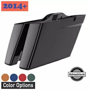 Advanblack デュアル アンカット ストレッチ拡張サドルバッグ ボトム 2014+ ハーレー用 Advanblack Dual Uncut Stretched Extended Saddlebags Bottoms For 2014+ Harley
