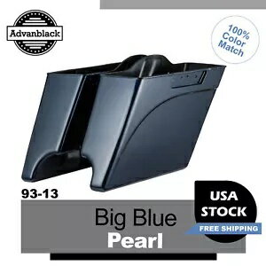 Advanblack ビッグブルーパールストレッチサドルバッグボトムス 93-13 ハーレーツーリング用 Advanblack Big Blue Pearl Stretched Saddlebags Bottoms For 93-13 Harley Touring