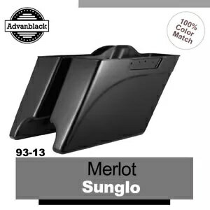 Advanblack メルロー Sunglo ストレッチサドルバッグボトムスハーレーツーリング 93-13 用 Advanblack Merlot Sunglo Stretched Saddlebags Bottoms For Harley Touring 93-13