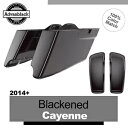 黒くなったカイエン CVO テーパード拡張ストレッチサドルバッグ ハーレー 14+ 用 Blackened Cayenne CVO Tapered Extend...
