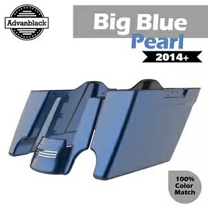 ビッグブルーパール拡張サドルバッグボトムは 2014 年以降のハーレー FLHR FLHXS FLTRX に適合します Big Blue Pearl Extended Saddlebag Bottoms Fits 2014+ Harley FLHR FLHXS FLTRX