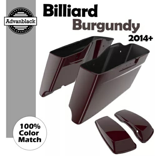 ビリヤード バーガンディ CVO テーパード エクステンデッド ストレッチ サドルバッグ ハーレー 14+用 Billiard Burgundy CVO Tapered Extended Stretched Saddlebag For Harley 14+