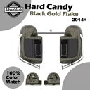 ハード キャンディ ブラック ゴールド フレーク 下部ベント付きフェアリング スピーカー ポッド ハーレー 2014+ に適合 Hard Candy Black...