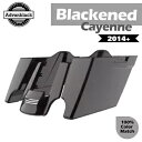 黒くなったカイエン ストレッチ サドルバッグ 拡張バッグ リアフェンダー 14+ ハーレー用 Blackened Cayenne Stretched Saddl...