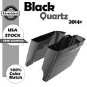 ブラック クォーツ ストレッチ サドルバッグ ボトム ピンストライプ ハーレーダビッドソン 2014+ に適合 Black Quartz Stretched Saddlebag Bottoms Pinstripe Fits Harley Davidson 2014+