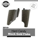 ハード キャンディ ブラック ゴールド フレーク ストレッチ サドルバッグ ボトム 14+ ハーレー ツーリング用 Hard Candy Black Gold ...