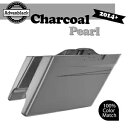 チャコール パール ストレッチ サドルバッグ ピンストライプ 14+ ハーレー ストリート ロード グライド用 Charcoal Pearl Stretched Saddlebag Pinstripe For 14+ Harley Street Road Glide(2)