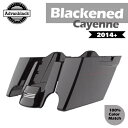 黒くなったカイエン ストレッチ サドルバッグ リア フェンダー ピンストライプ 2014 年以降のハーレーに適合 Blackened Cayenne Stret...