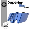 Advanblack 2 in 1 スーペリア ブルー ストレッチ サドルバッグ ボトム 14+ ハーレー用 Advanblack 2 into 1 Superior Blue Stretched Saddlebags Bottoms For 14+ Harley