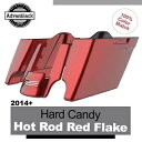 ハード キャンディ ホットロッド レッド フレーク ストレッチ サドルバッグ リア フェンダー 14+ ハーレー用 Hard Candy Hot Rod Red...