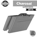 シングルカットアウト 2014+ チャコールデニム 4.5 インチ拡張サドルバッグボトムスハーレー用 Single Cut Out 2014+ Charcoal Denim 4.5" Extended Saddlebags Bottoms For Harley
