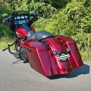 デュアル アンカット ベロシティ レッド Sunglo 拡張サドルバッグボトムス 14 歳以上ハーレーツーリング用 Dual Uncut Velocity Red Sunglo Extended Saddlebag Bottoms For 14+ Harley Touring