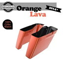 オレンジ Lava デュアル アンカット エクステンド サドルバッグ ボトム 2014-2020 ハーレー ツーリング用 Orange Lava Dual Uncut Extend Saddlebag Bottoms For 2014-2020 Harley Touring