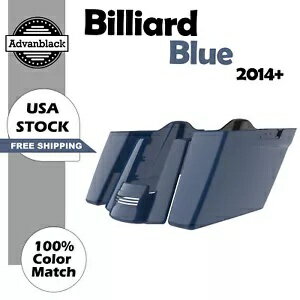 ビリヤード ブルー デュアル ノーカット ストレッチ サドルバッグ ボトム リア フェンダー 14+ ハーレー用 Billiard Blue Dual Uncut Stretched Saddlebag Bottoms Rear Fender For 14+ Harley