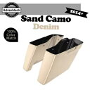 14 歳以上のハーレーツーリングに適合 Advanblack カットアウトなしストレッチサドルバッグ SAND CAMO DENIM Fits 14+ Harl...