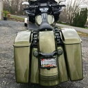 Advanblack 14+ ハーレー HD ツーリング カットアウトなし オリーブゴールド 拡張サドルバッグボトムス Advanblack 14+ Harley HD Touring No Cutout Olive Gold Extended Saddlebag Bottoms