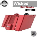 14-19 ウィキッドレッド カットアウトなし 拡張サドルバッグボトムス ストリート ロード エレクトラ用 For 14-19 Wicked Red No Cutout Extended Saddlebag Bottoms Street Road Electra