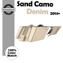 サンドカモデニムデュアルアンカット拡張ストレッチサドルバッグはハーレー 2014+ に適合 Sand Camo Denim Dual Uncut Extende...