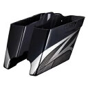 ビビッドブラックエアブラシストレッチ拡張サドルバッグボトムスハーレー 2014+ Vivid Black Airbrushed Stretched Extended Saddlebag Bottoms For Harley 2014+