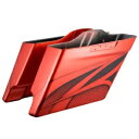 ラグナ オレンジ エアブラシ 拡張ストレッチ サドルバッグ ボトム 14 歳以上ハーレー用 Laguna Orange Airbrushed Extended Stretched Saddlebag Bottoms For 14+ Harley