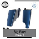 ビッグブルーパールシングルカットアウトストレッチ拡張サドルバッグハーレーツーリング14+用 Big Blue Pearl Single Cut Out Stretched Extend Saddlebags For Harley Touring 14+