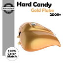 ハード キャンディ ゴールド フレーク ストレッチ タンク カバー 09+ ハーレー ストリート ロード グライドに適合 Hard Candy Gold Fla...