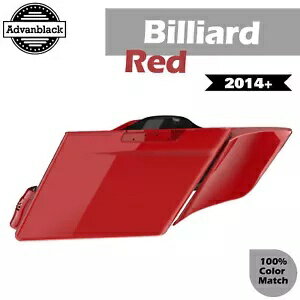 シングルカットアウトビリヤードレッドストレッチ拡張サドルバッグサイドカバーハーレー用 Single Cutout Billiard Red Stretched Extended Saddlebag Side Covers For Harley